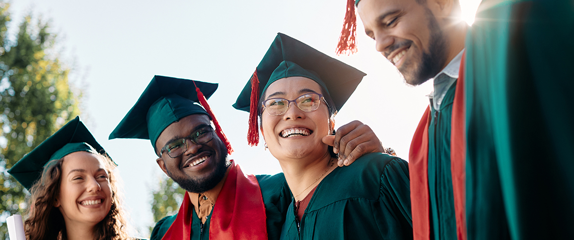 Students graduating from university